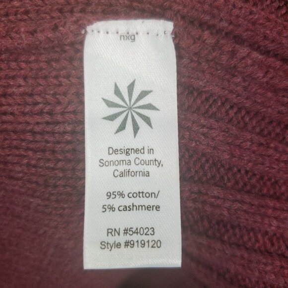 ATHLETA Womens Tunic Sweater SZ S Tisbury Cable Knit Cashmere Turtleneck Maroon - Picture 6 of 10